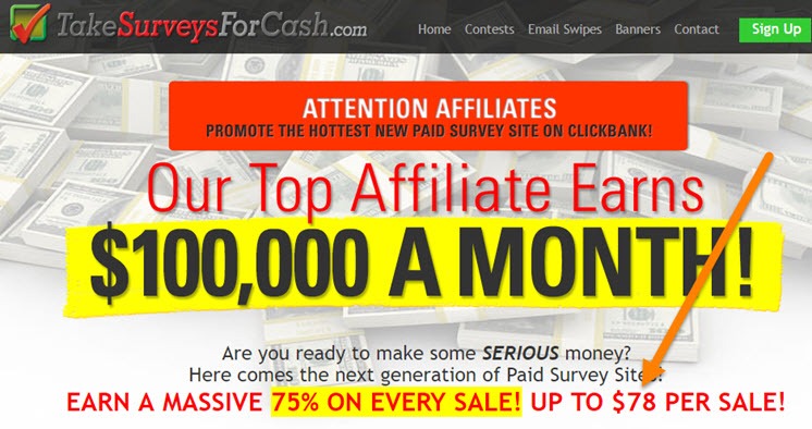 Take surveys for cash affiliate program