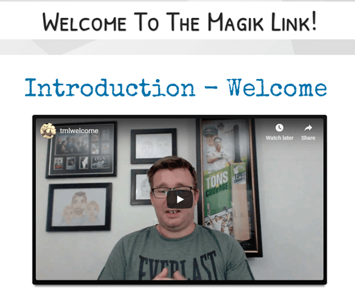 the magik link training area