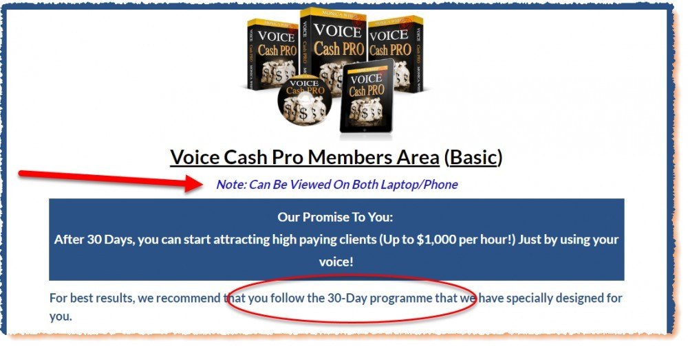 voice cash pro members area